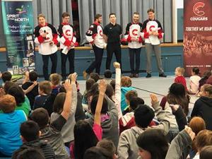 Prince George Cougars participating in Spirit of Healthy Kids program