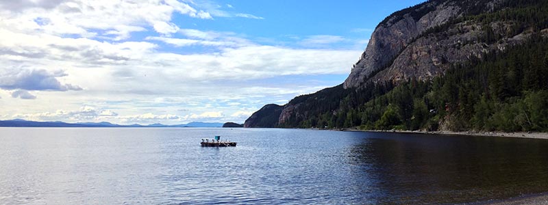 Boat on a lake.