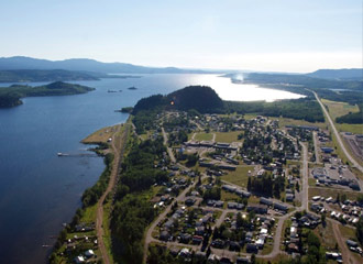 Aerial view of Fraser Lake
