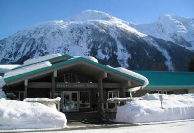 Stewart Health Centre in winter