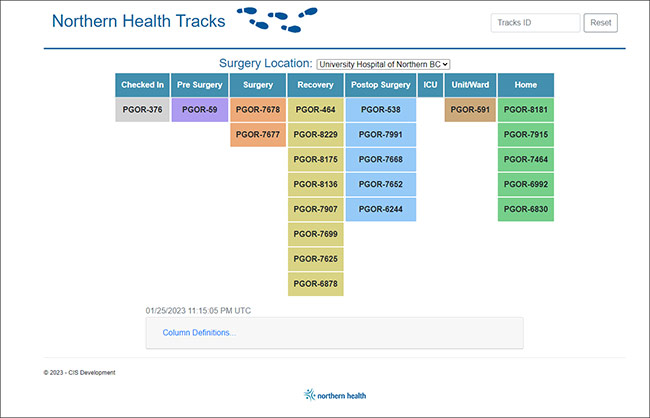 NH Tracks page visual